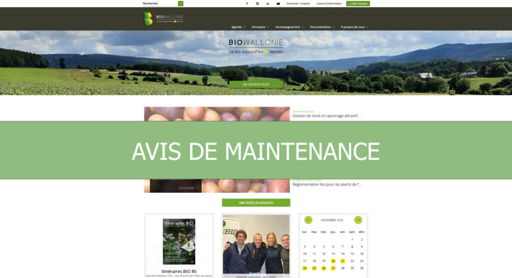 AVIS DE MAINTENANCE