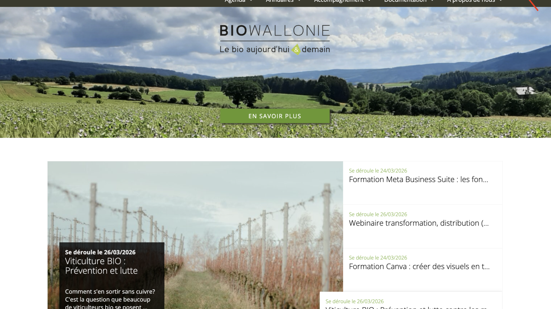 Se créer un compte sur le site de Biowallonie